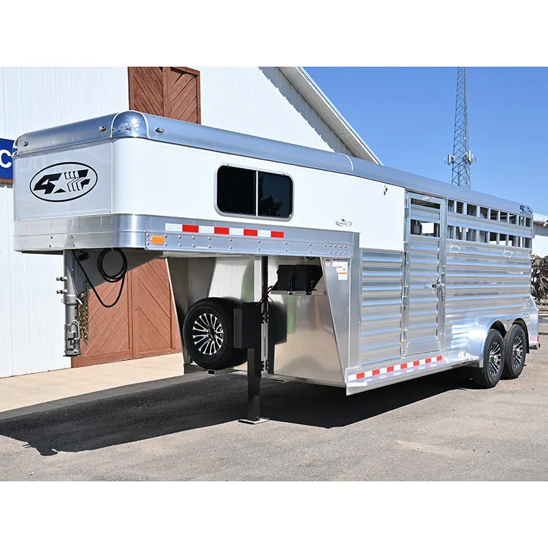 2025 4 Star 3 Horse Stock Combo Horse Trailer, Hydraulic Jack