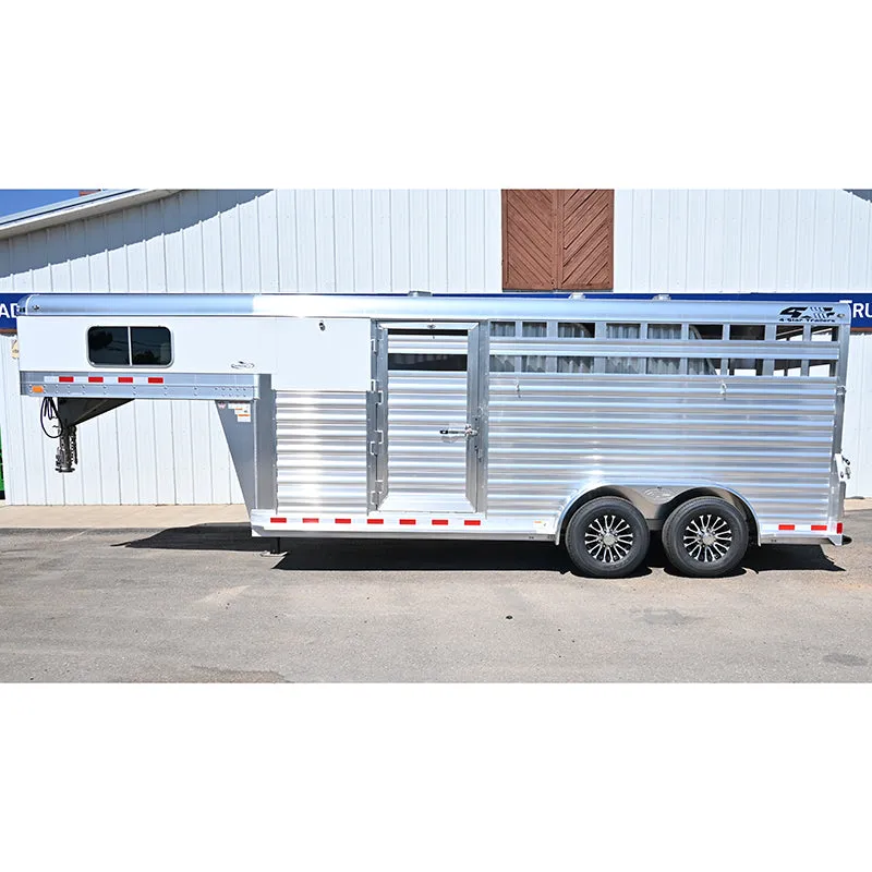 2025 4 Star 3 Horse Stock Combo Horse Trailer, Hydraulic Jack