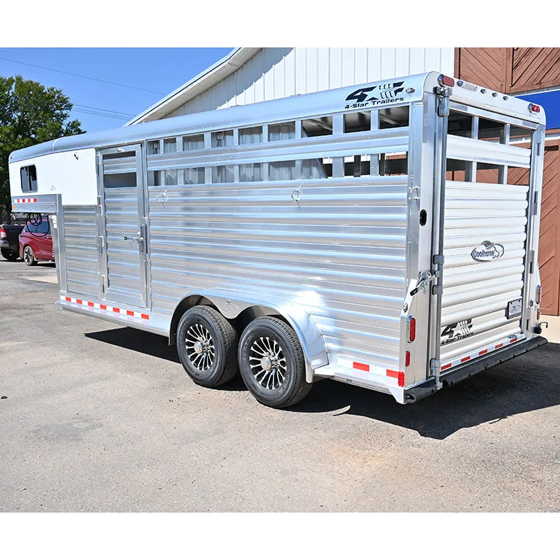 2025 4 Star 3 Horse Stock Combo Horse Trailer, Hydraulic Jack