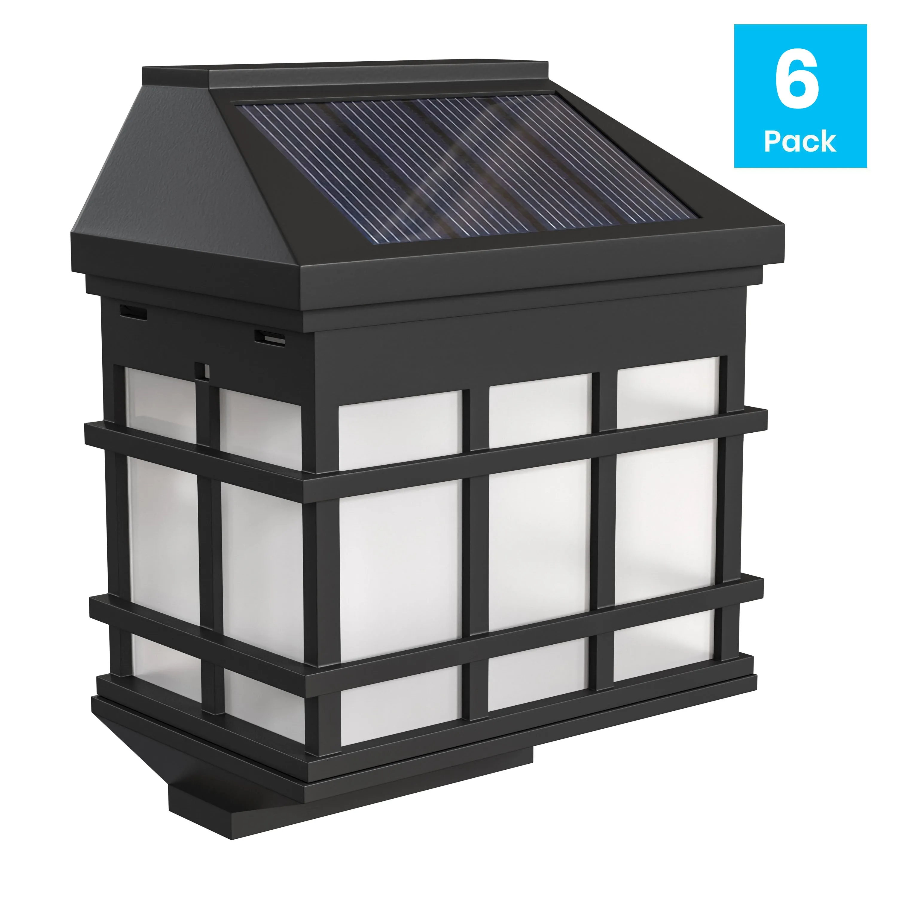 6 Pack Black Solar Deck Lights DN-SL108-6-BK-GG