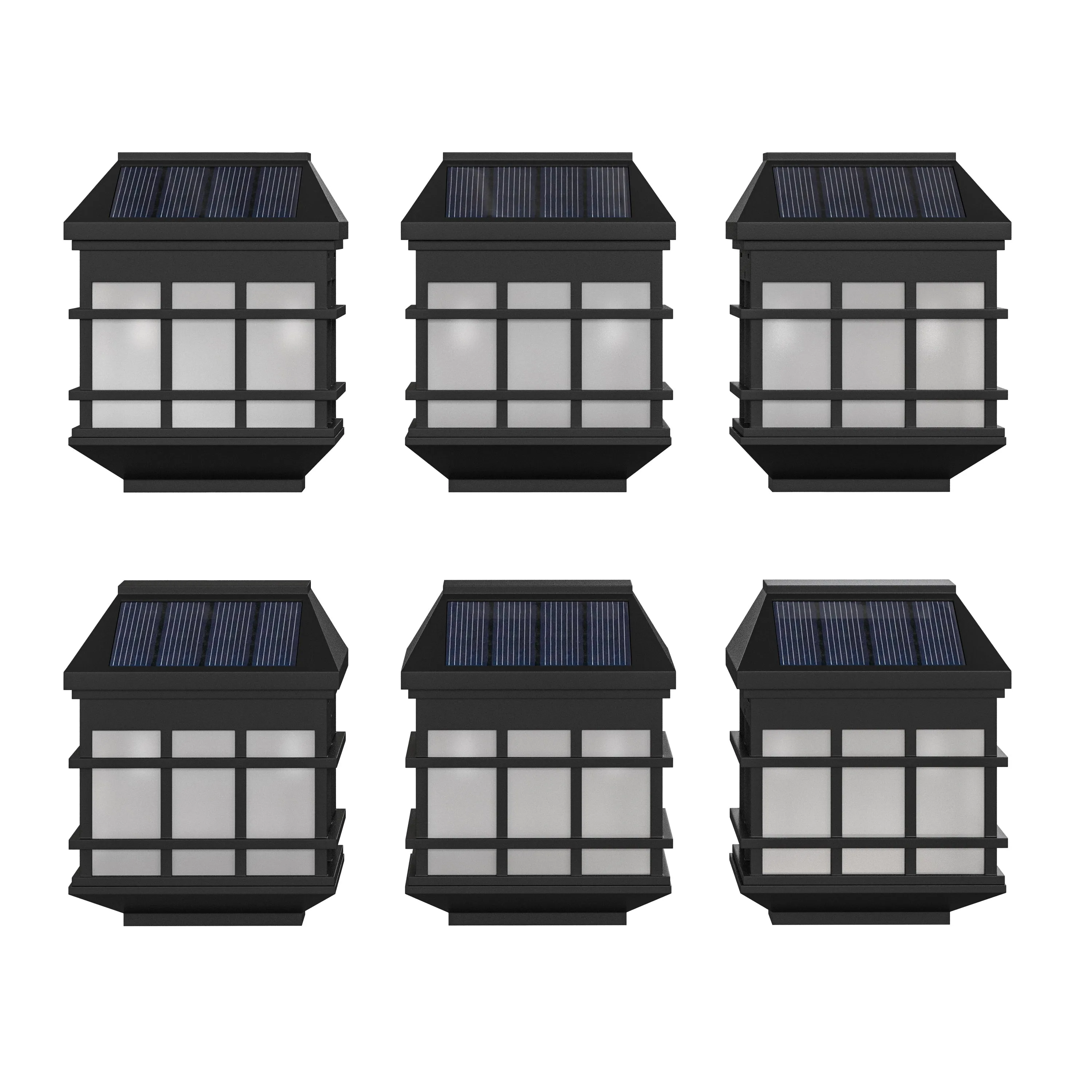 6 Pack Black Solar Deck Lights DN-SL108-6-BK-GG