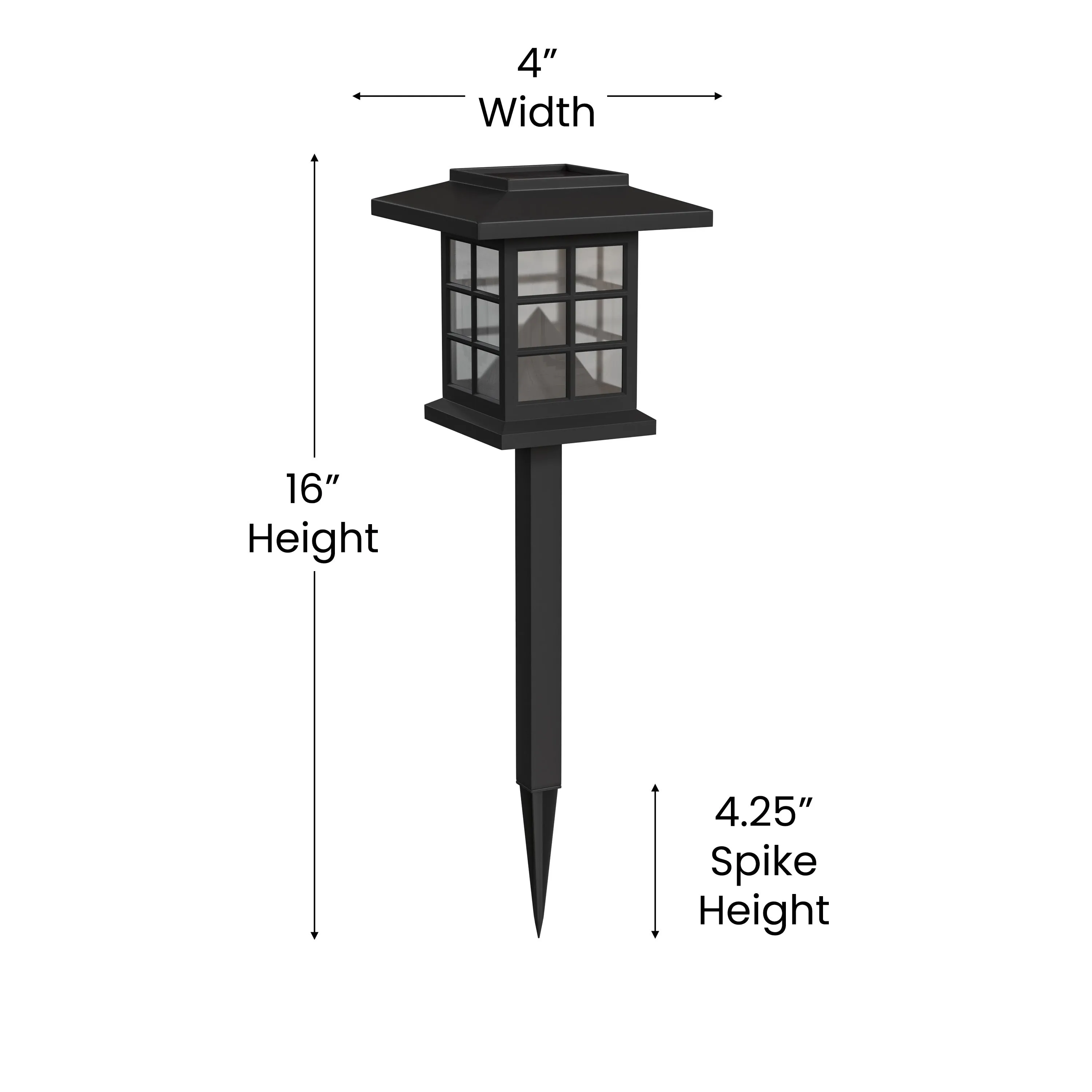 8PK Black Lantern Solar Lights DN-SL106-8-BK-GG