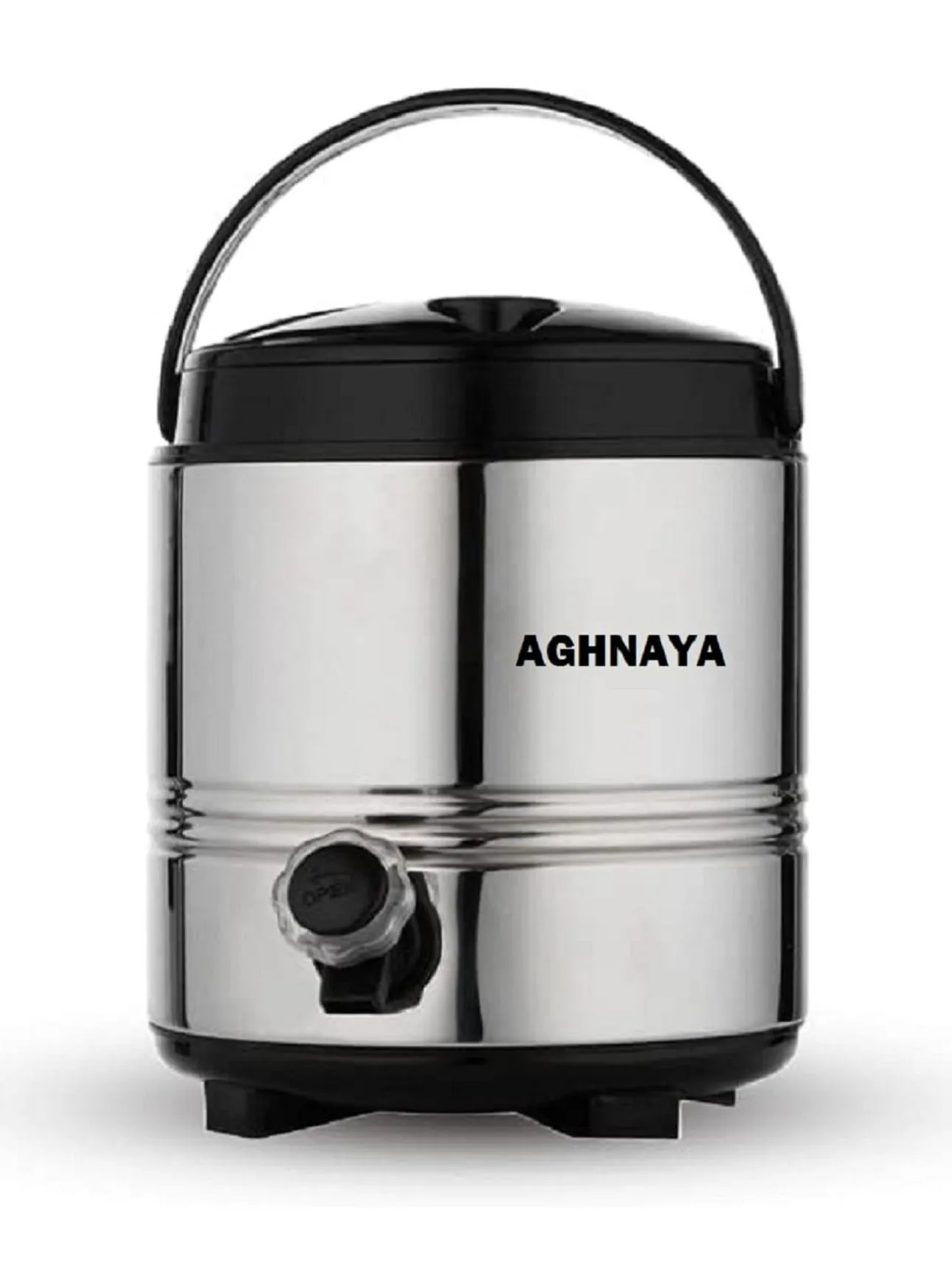 AGHNAYA 3 litre Stainless Steel PUF Insulated Water Jug with Leak Proof Tap, Silver - Double Walled Vaccum Thermos Water Bottled/Jug - Keeps Water/Tea hot and Cold Upto 4-5 Hours, Durable