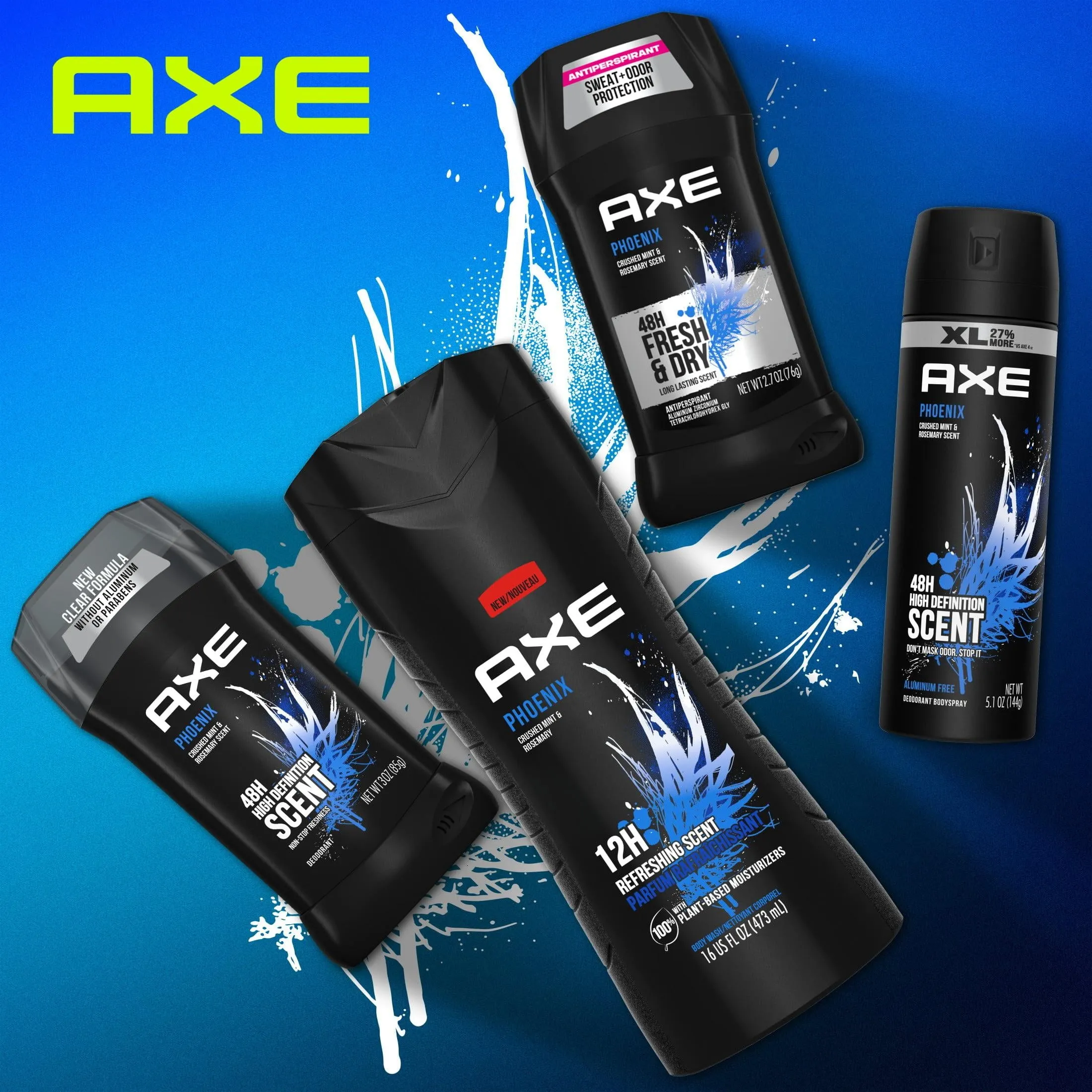 Axe Phoenix Fresh Body Spray Deodorant for Men, 5.1 oz (2 Pack)