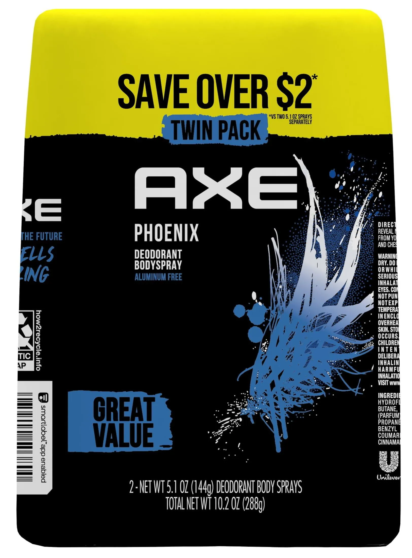 Axe Phoenix Fresh Body Spray Deodorant for Men, 5.1 oz (2 Pack)