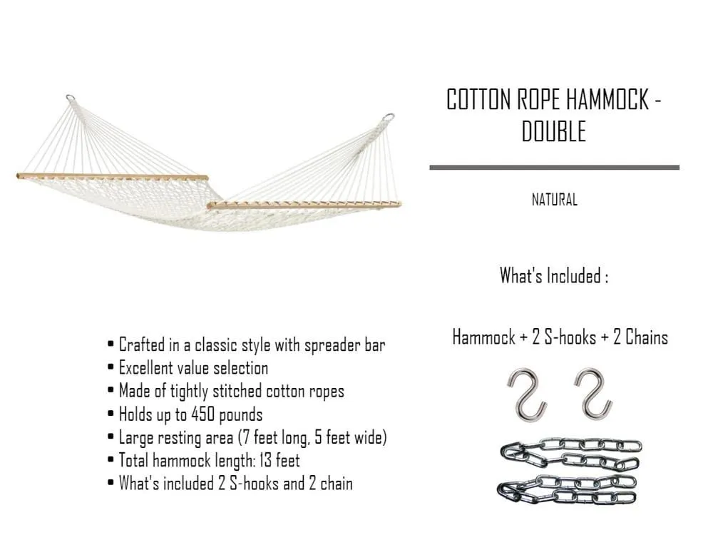 Cotton Rope Hammock - Double