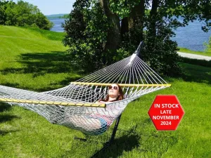 Cotton Rope Hammock with 3-Beam Stand