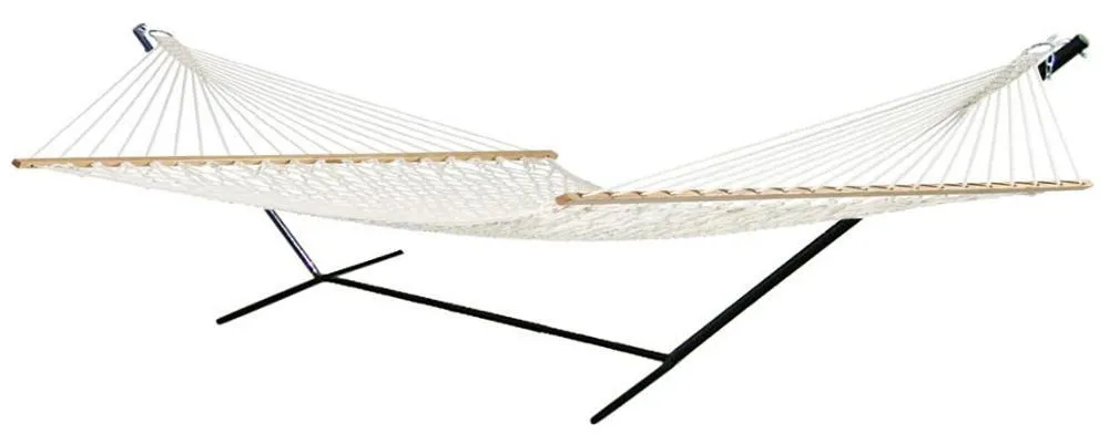 Cotton Rope Hammock with 3-Beam Stand