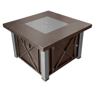 Decorative Hammered Bronze Fire Pit with Stainless Steel Legs and Lid