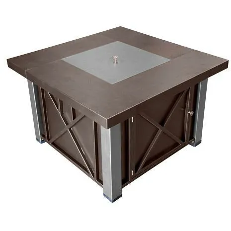 Decorative Hammered Bronze Fire Pit with Stainless Steel Legs and Lid