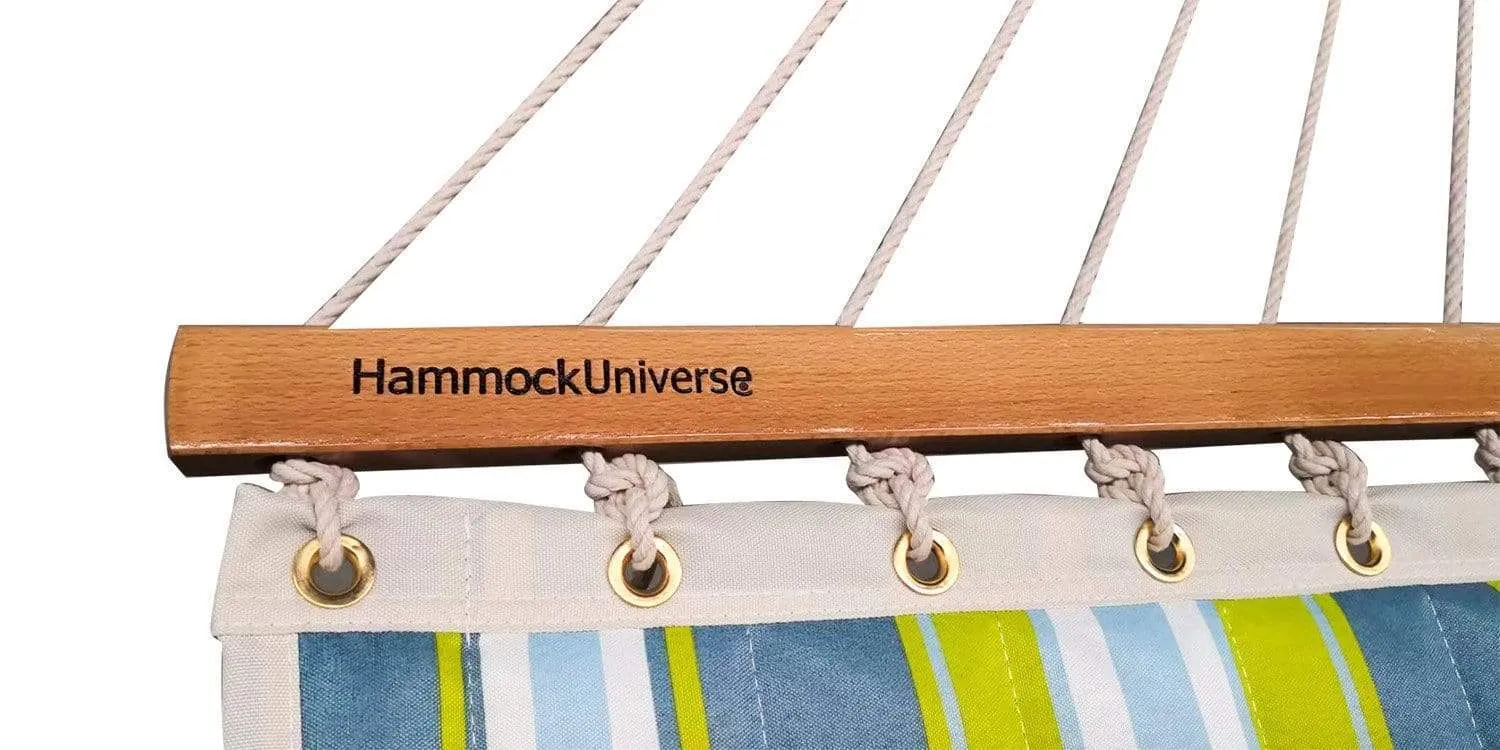 Deluxe Quilted Hammock with Bamboo Stand