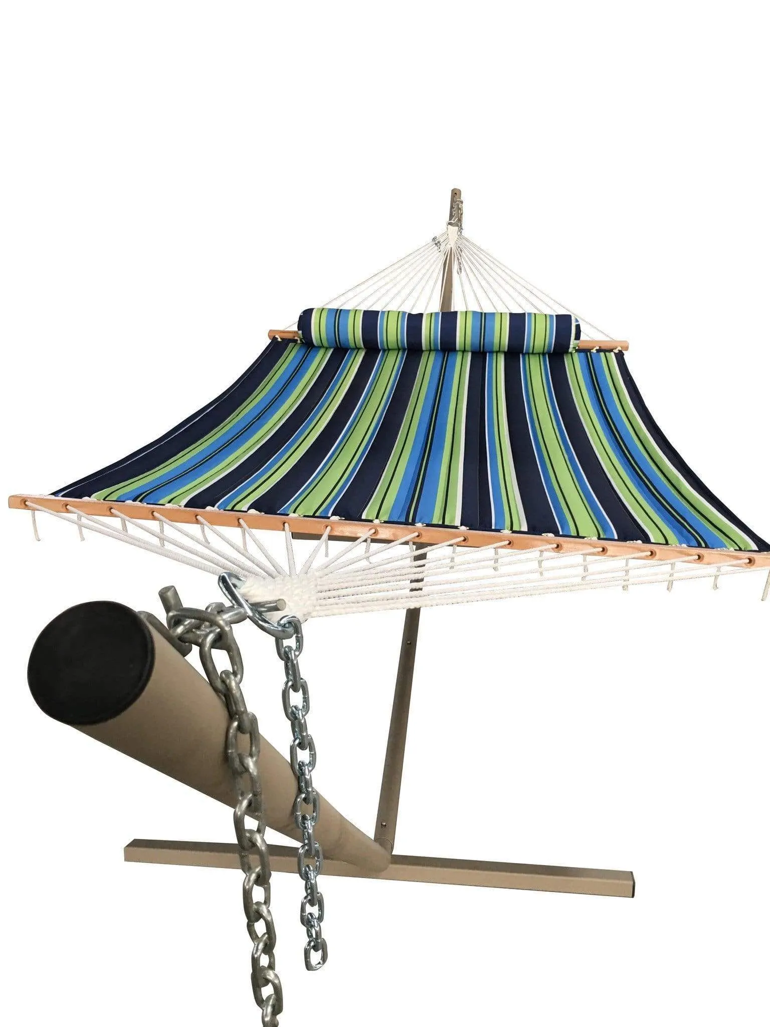 Deluxe Quilted Hammock with Bamboo Stand