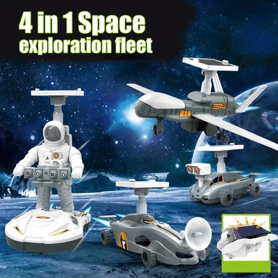 DIY 4in1 Solar Power Space Exploration Fleet Experiment Kit - 033