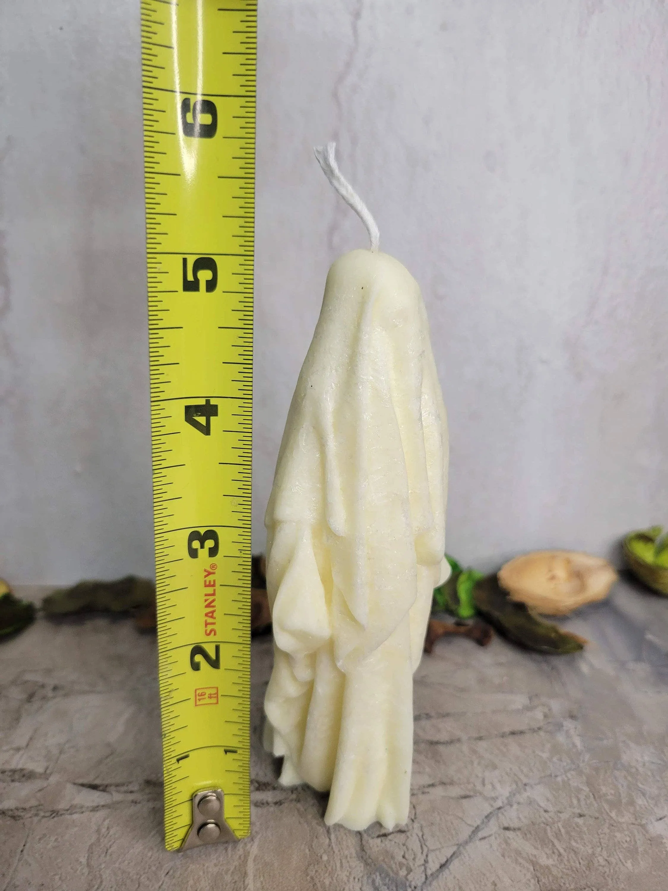 Ghost Handmade Candle - Palm Wax Halloween White Candle