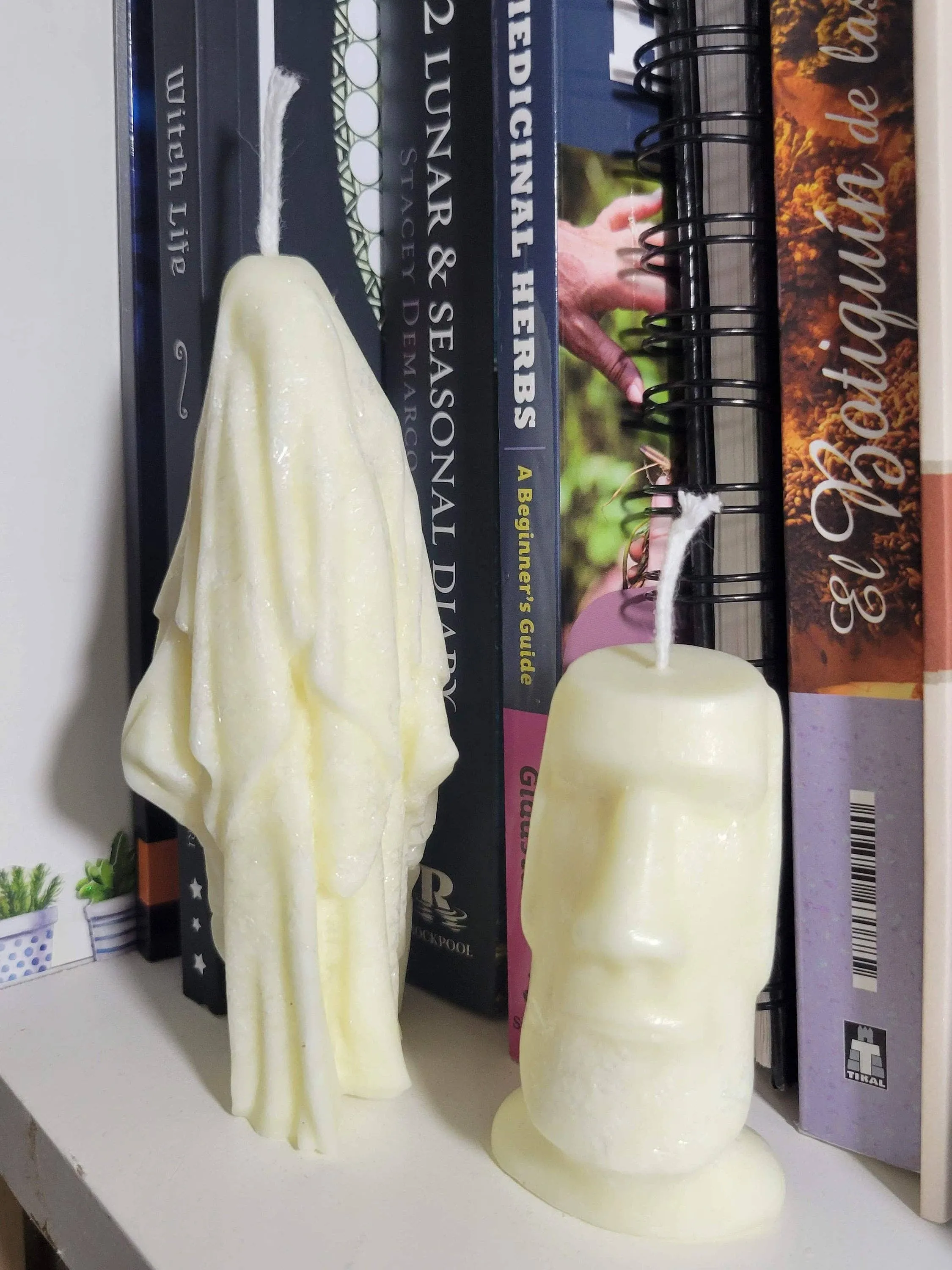 Ghost Handmade Candle - Palm Wax Halloween White Candle