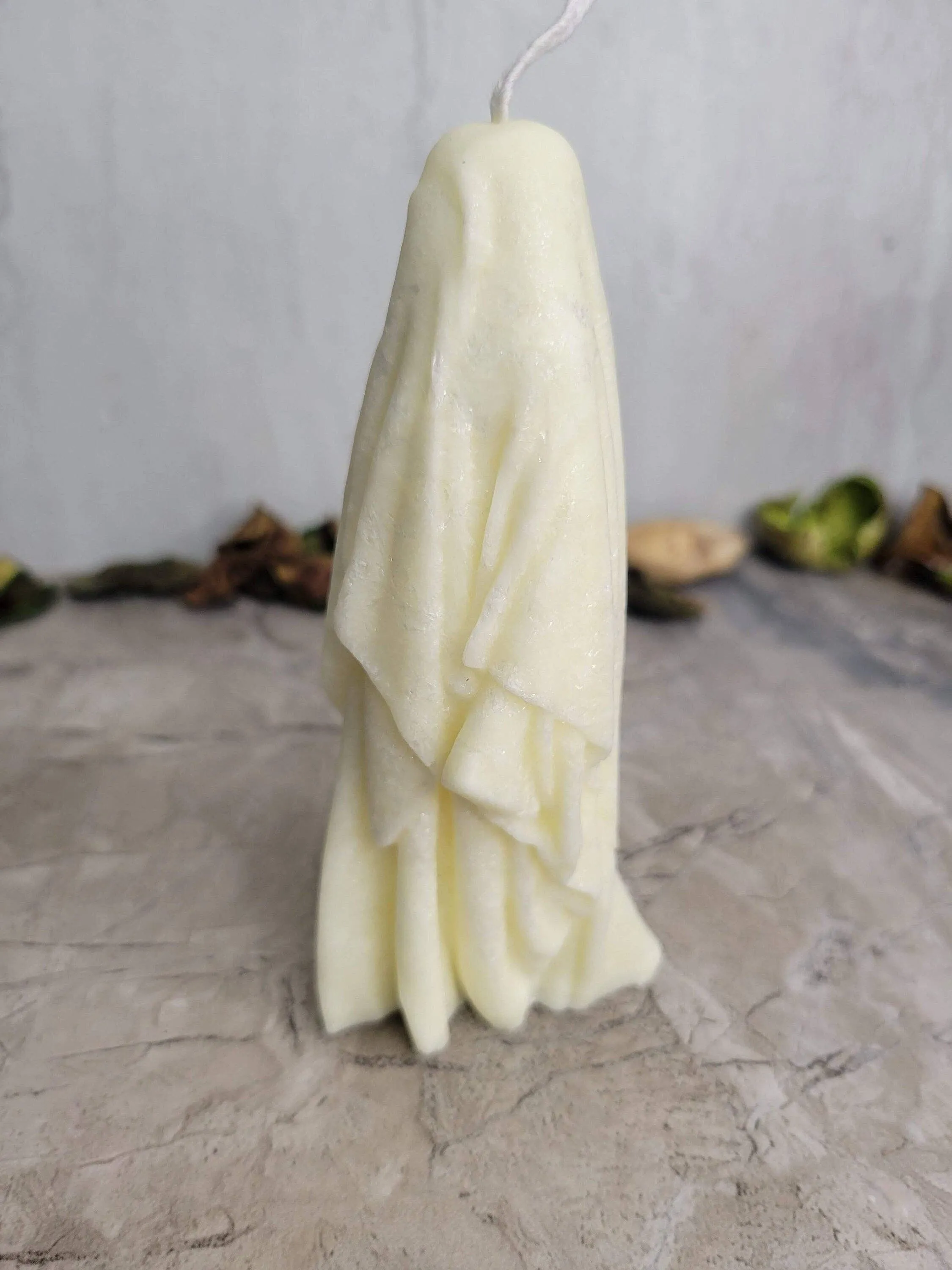 Ghost Handmade Candle - Palm Wax Halloween White Candle