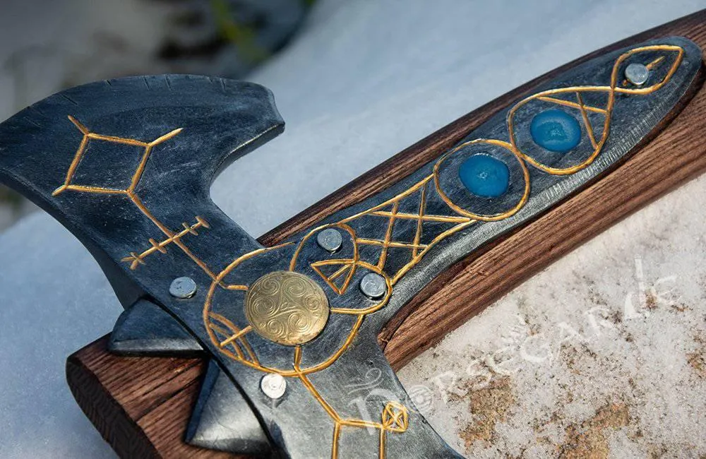 Handforged Leviathan Replica Axe - Gold