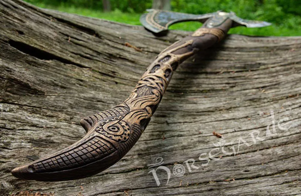 Handforged Leviathan Spiked Replica Axe - Ancient Gold