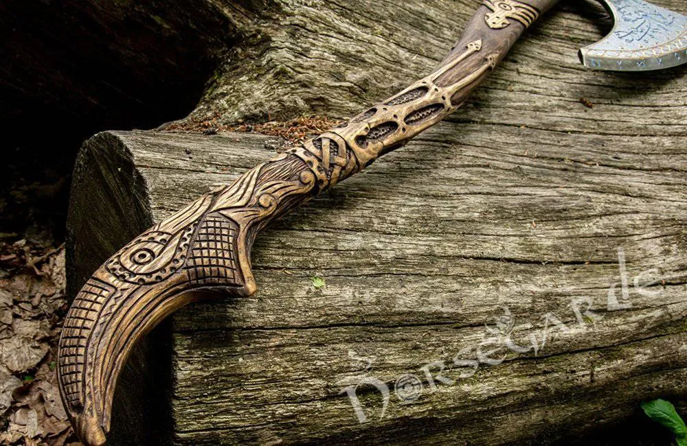 Handforged Leviathan Spiked Replica Axe - Ancient Gold