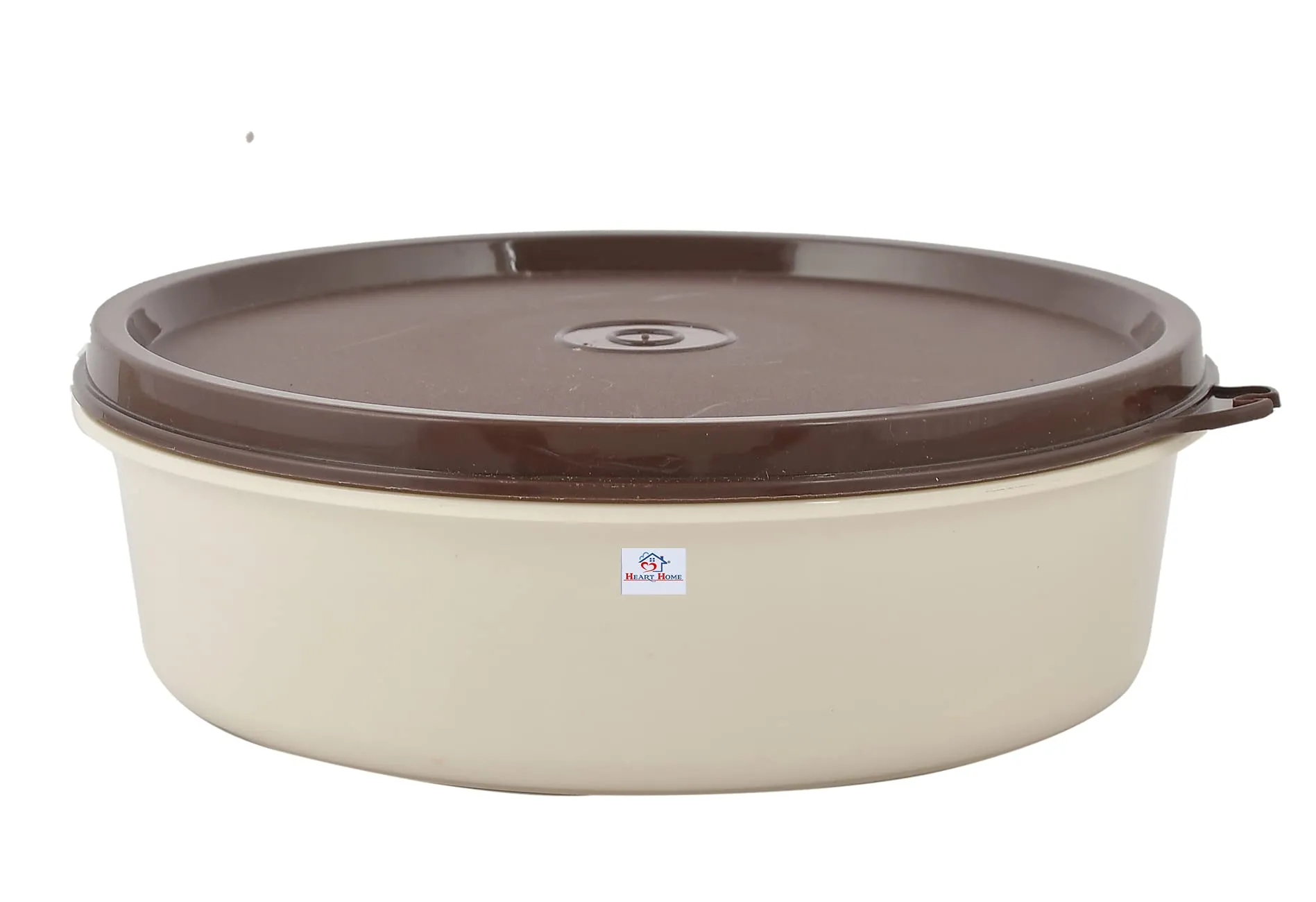 Heart Home Microwave Safe Inner Steel Lunch Container, 800ml (Cream & Brown)-HS42KUBMART25136