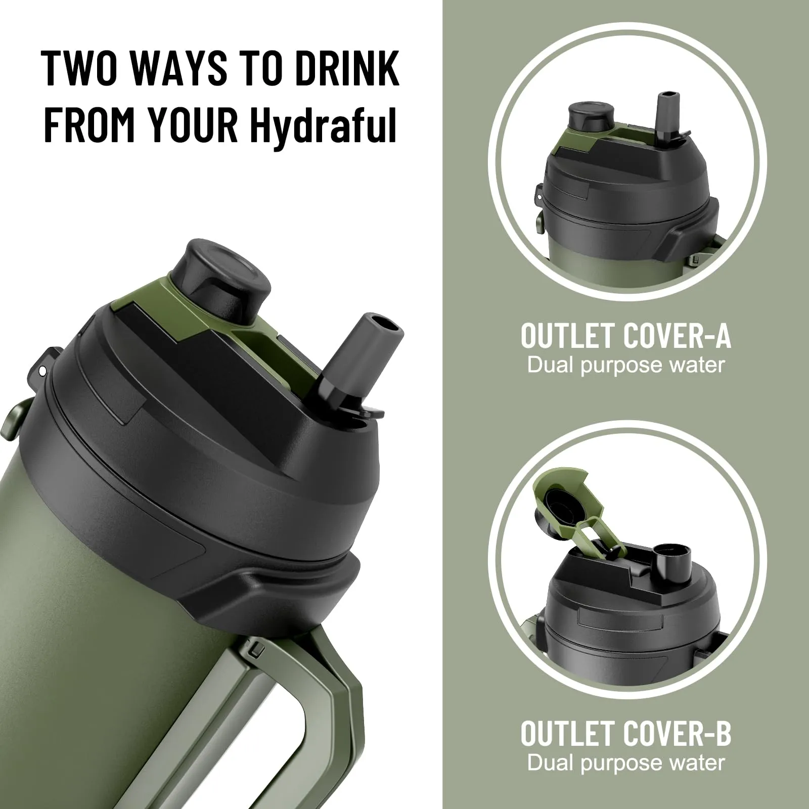 Hydraful Gallon Jug, Large Insulated Stainless Steel Sports Water Jug, Water Jug, 115oz Large Triple Wall Vacuum Insulation Water Bottle-Keeps Cold up to 48 Hrs-Sweat Proof,for Gym, Hiking & Camping