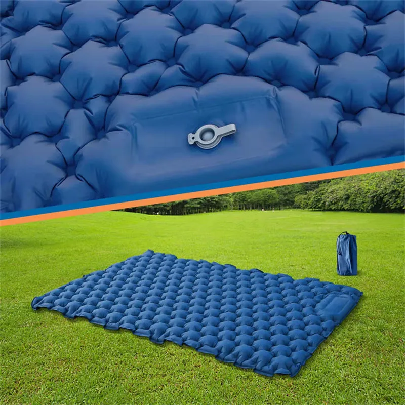 Inflatable Travel Camping Mattress Sleep Rest Pillow Pump Outdoor Pad