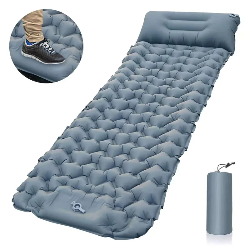 Inflatable Travel Camping Mattress Sleep Rest Pillow Pump Outdoor Pad