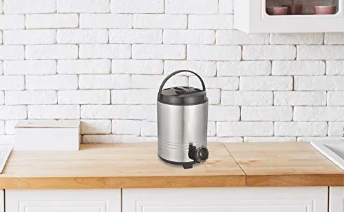 JSI® Steel Water Jug with PU Insulated I 5 Liters of Storage Capacity I Thermosteel Water Dispenser for Kitchen, Office, Travel I Leakproof tap and Easy to Carry Handle