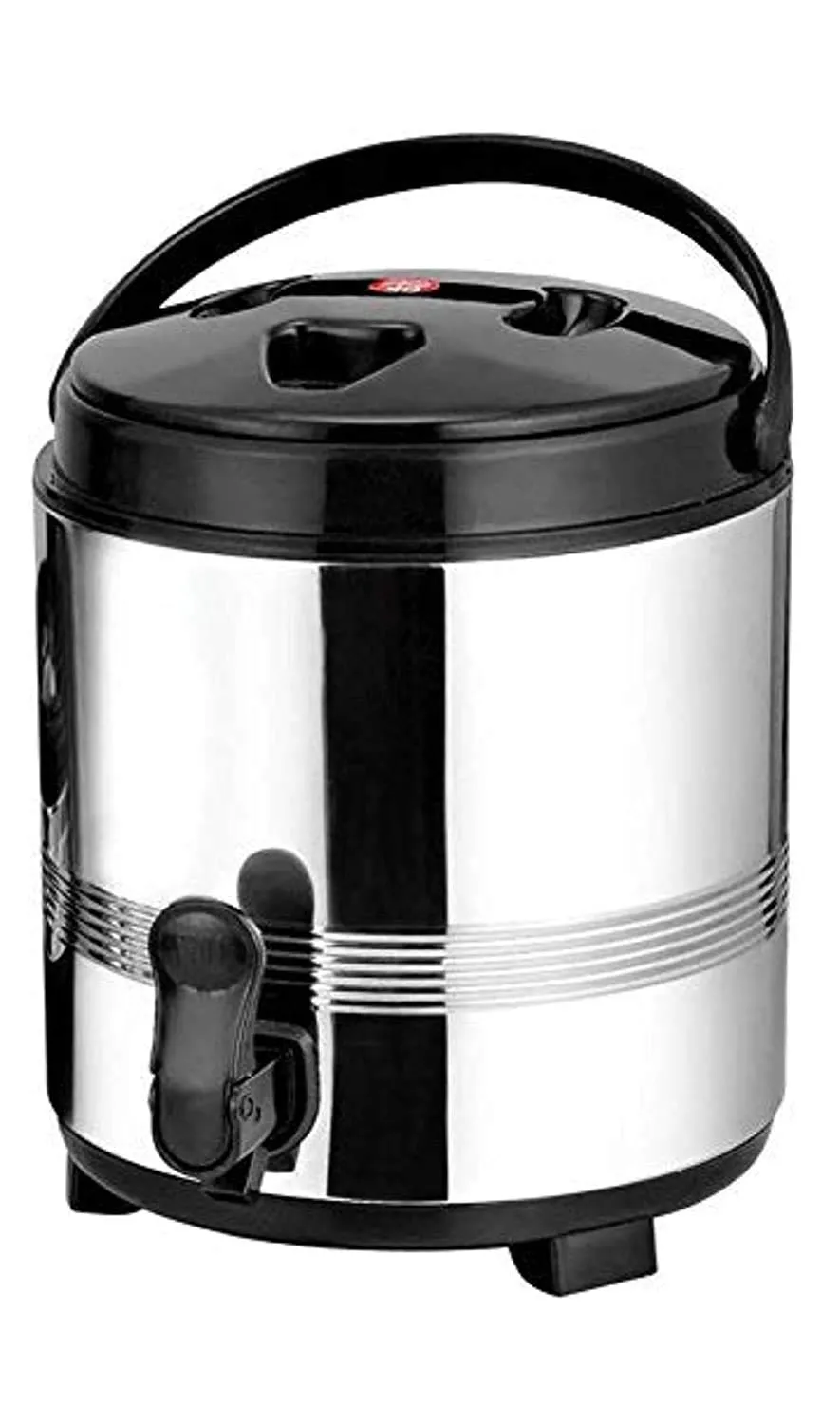 JSI® Thermal Insulated Water Jug I 5 Liters Silver Black Color I Stainless Steel Water Dispenser Keeps Water hot and Cold Upto 5-6 Hours I with Easy to Carry Handle