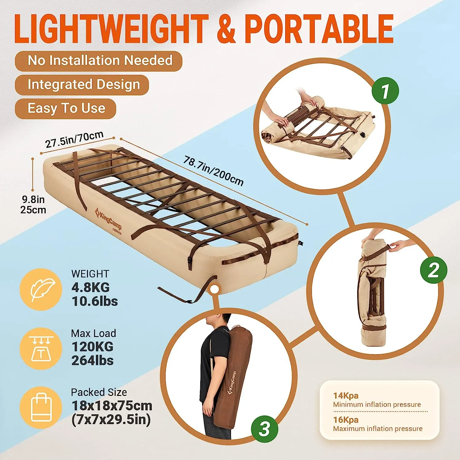 KingCamp OAK P10 Air Mattress Frame