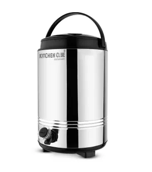 KITCHEN CLUE Stainless Steel Hot and Cold Water Containers with Tap, 10 Liters I PUF Insulated Hot N Cold Upto 4-5hours I Summer Edition Cool Water Dispenser for Office Home Kitchen Travelling