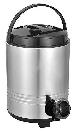 KITCHEN CLUE® Stainless Steel Water Jug I Silver Color with Black Carry Handle I Size : 6 Liters with Capacity I Hot and Cold Upto 5-6 Hrs I Double Wall PU Insulation