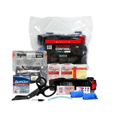 MediTac Intermediate Premium Bleeding Control Pack Feat. C.A.T. Tourniquet, Israeli Bandage, Compressed Gauze Dressing, Hyfin Chest Seals, Nasopharyngeal Airway (NPA), and QuikClot Gauze