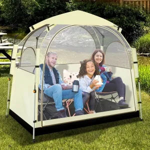 modern All Weather Shelter - Sports Tent with Detachable Top Cover and Sealed Floor for 1-3 People - Windproof and Rainproof Bubble Tent - 540Â° View and Mesh Windows