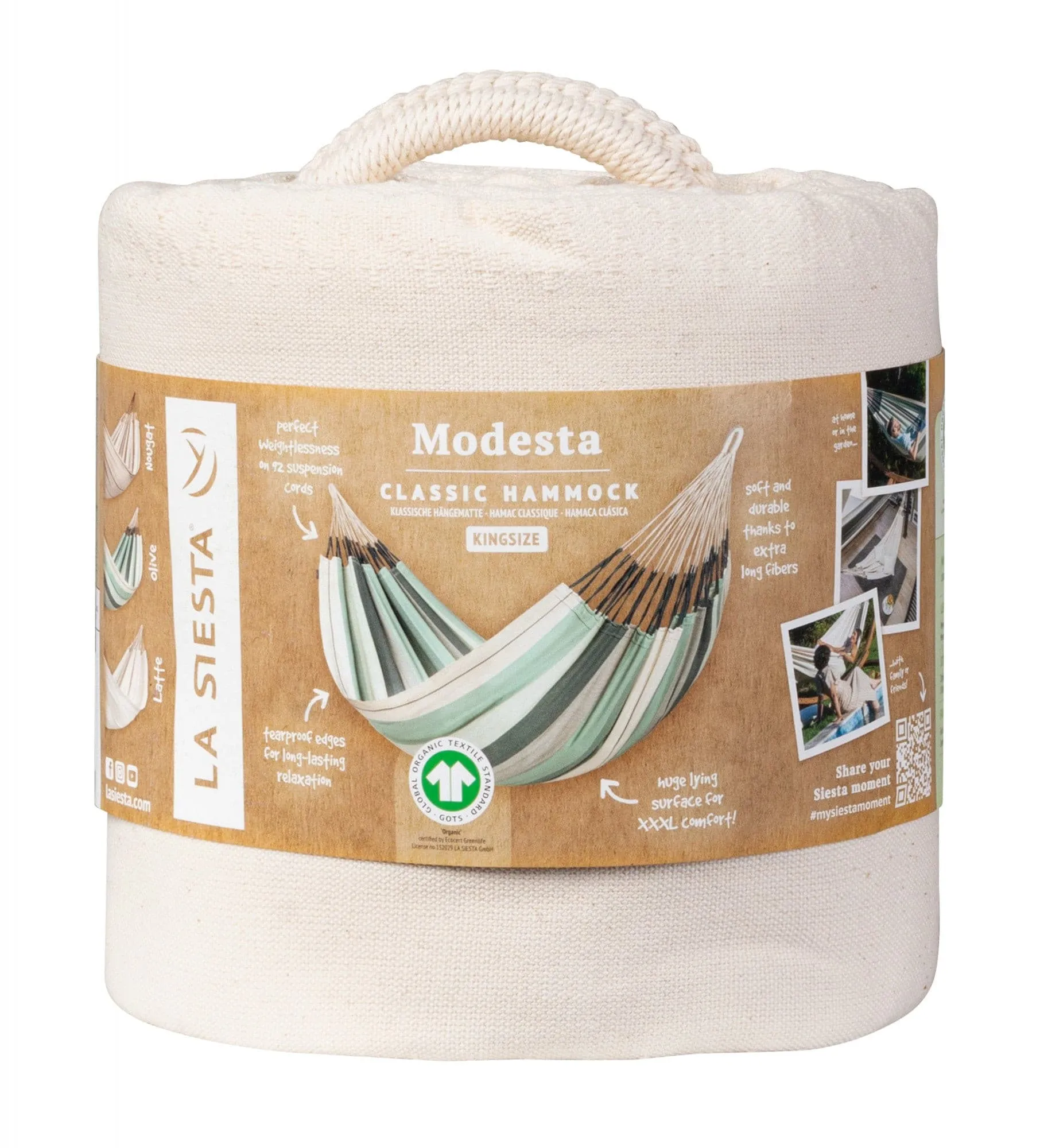 Modesta Latte - Organic Cotton Kingsize Classic Hammock