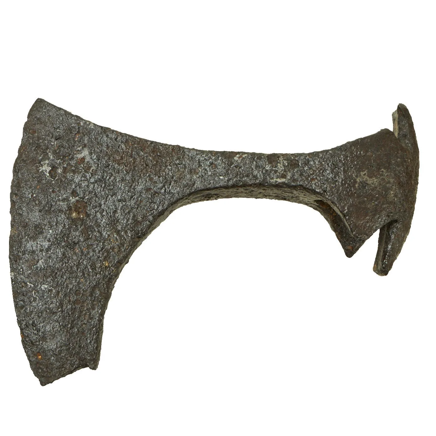 Original 9th - 10th Century Viking Two-Handed Bearded Battle Axe Head Excavated in Ukraine with Stand