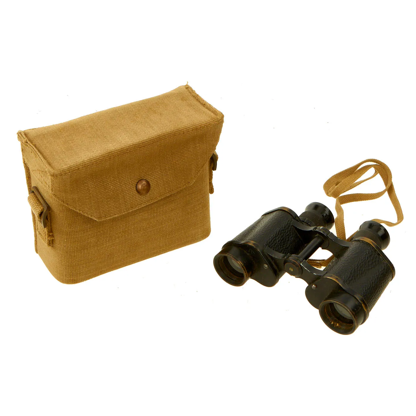 Original British WWII No.2 Mk.III 6X Binoculars Dated 1943 By Kershaw With 1941 Dated Case