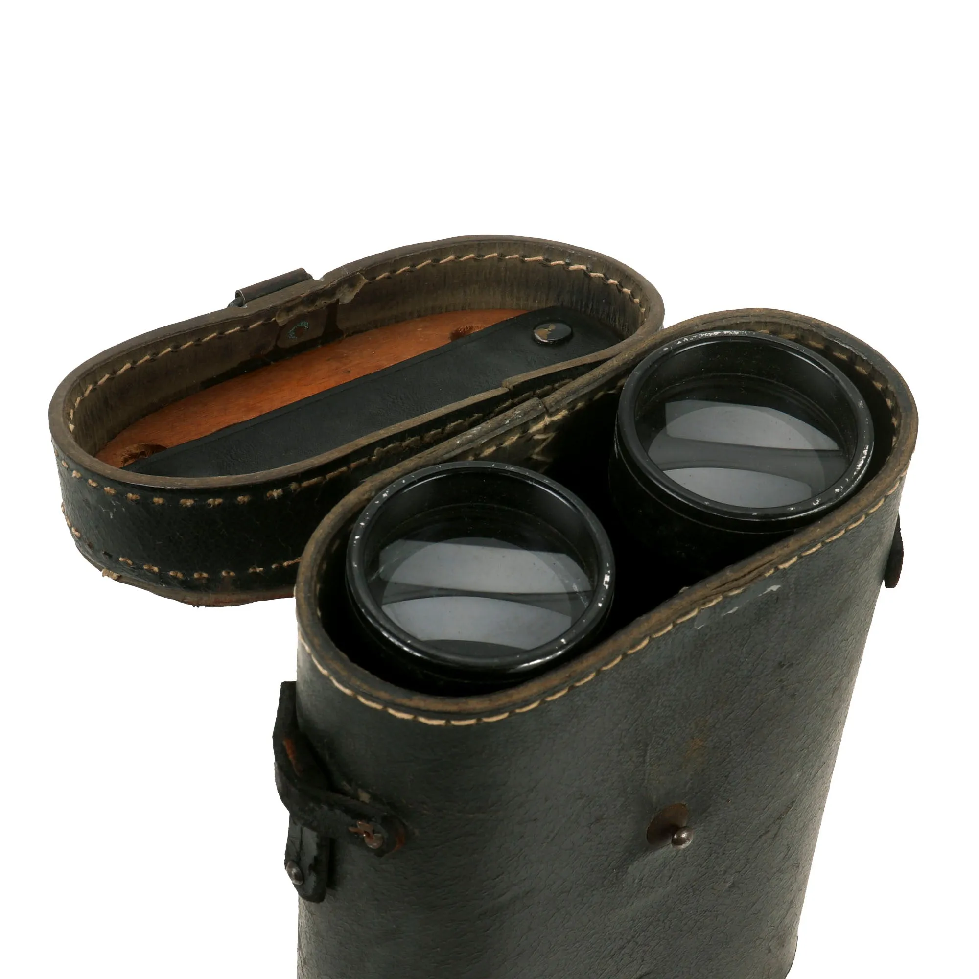 Original German Early WWII Hensoldt-Wetzlar 10x50 Dialyt Marine Naval Binoculars and Case