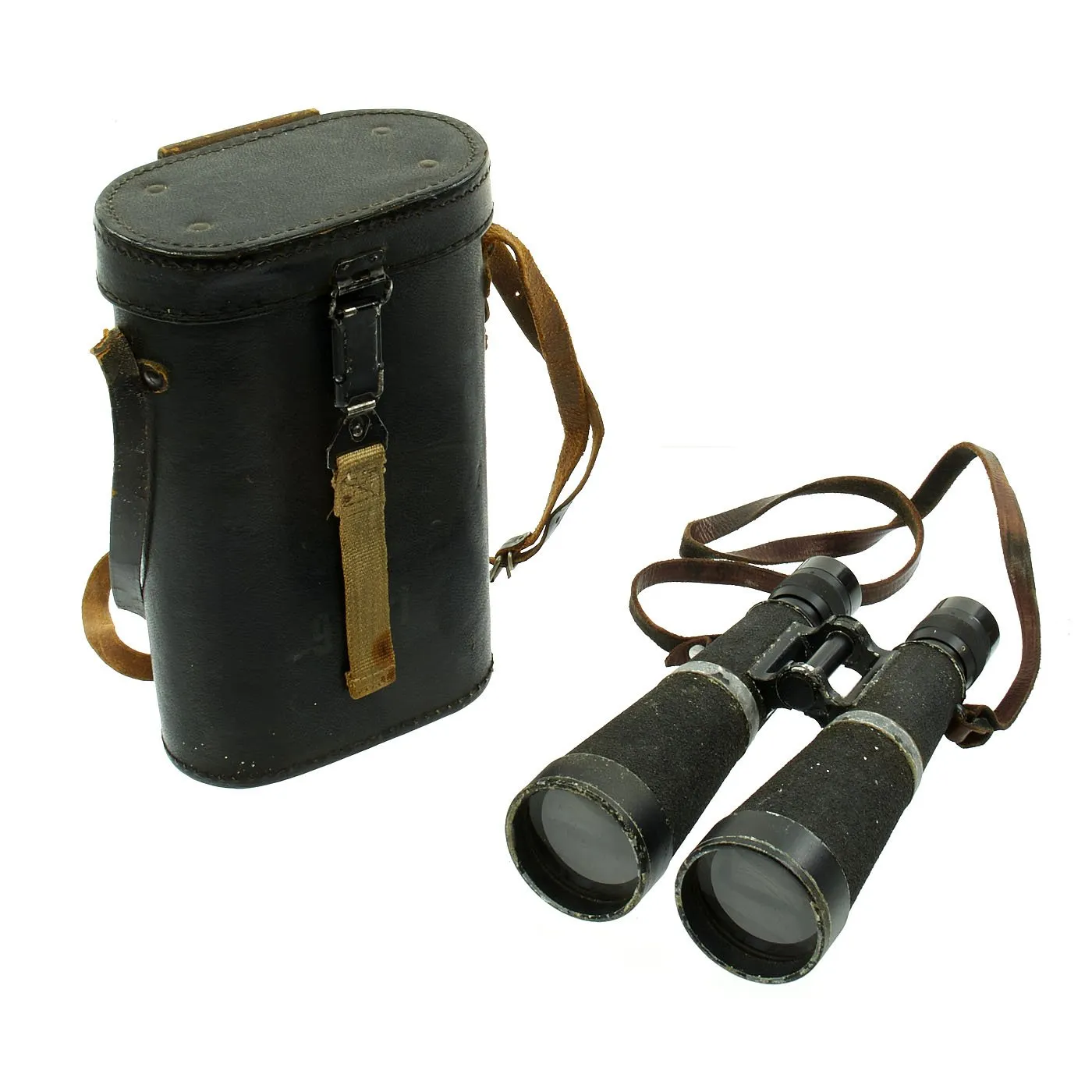 Original German Early WWII Hensoldt-Wetzlar 7x56 Nacht-Dialyt Binoculars with Filters and Case