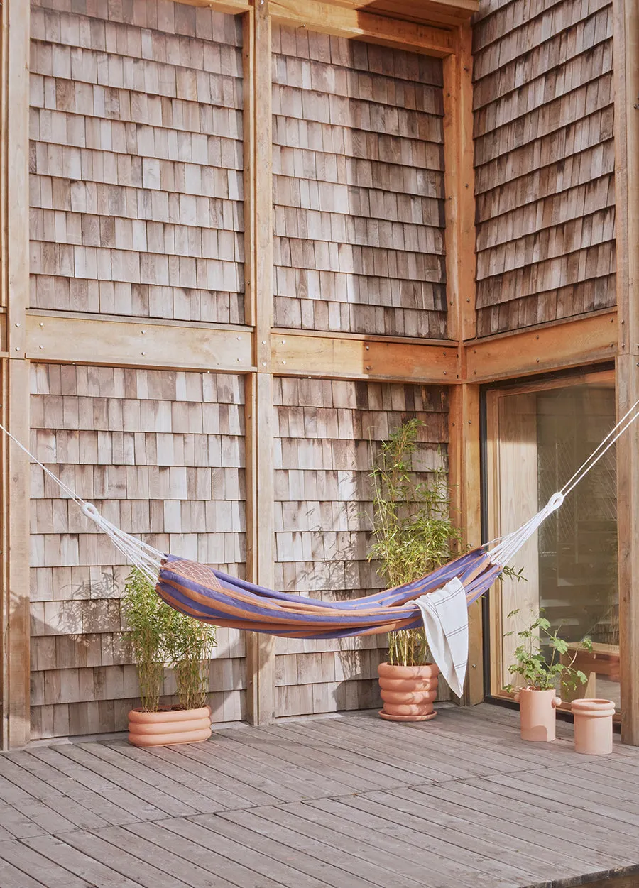 Outdoor Kyoto Hammock - Caramel / Blue