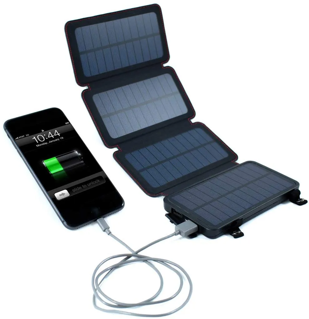 QuadraPro 5.5W Solar 4-Panel Portable Wireless Cell Phone Charger