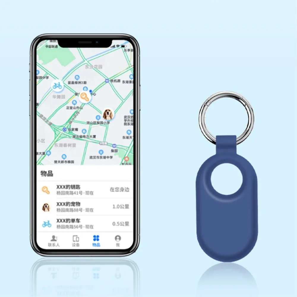Samsung Galaxy SmartTag 2 Silikone Cover m. Nøglering - Mørkeblå
