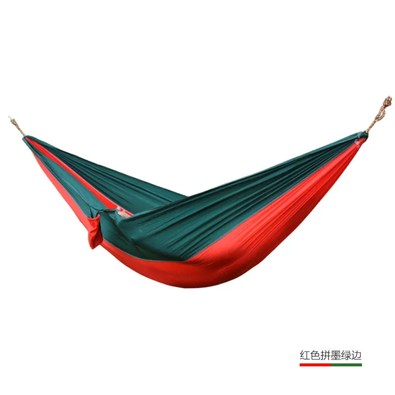 Single Double Hammock Adult Outdoor Backpacking Travel Survival Hunting Sleeping Bed Portable With 2 Straps 2 Carabiner