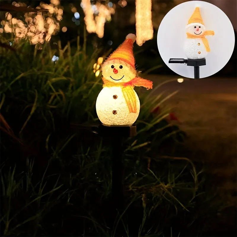 Solar Snowman LED Christmas Lights for Outdoor Decorations