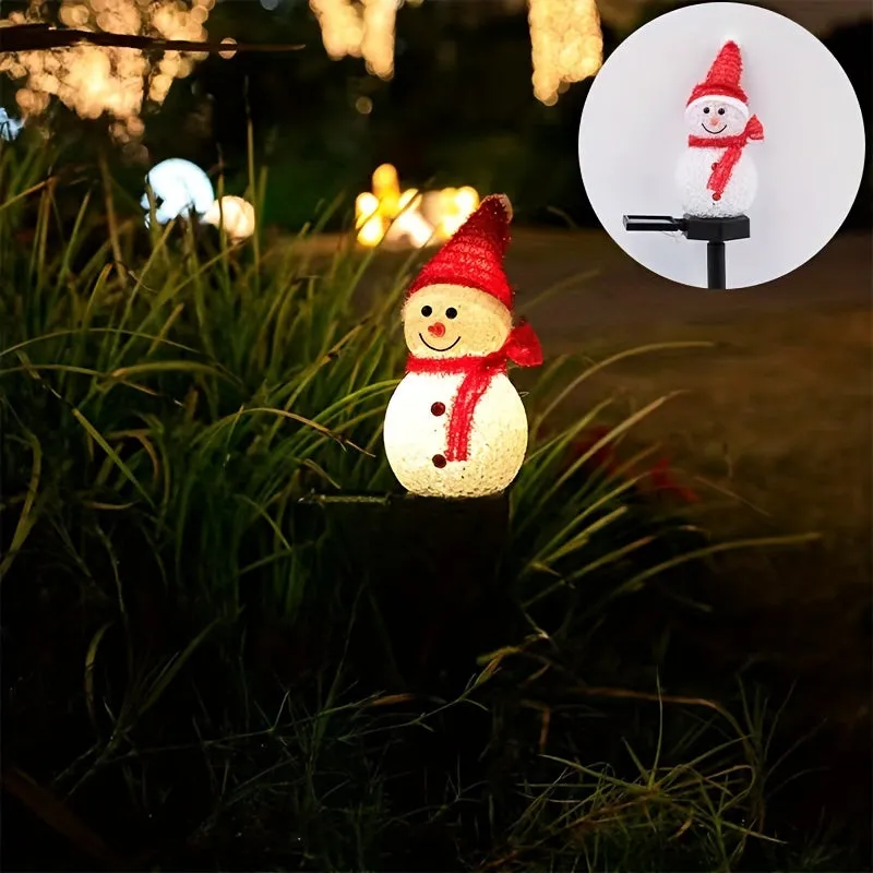 Solar Snowman LED Christmas Lights for Outdoor Decorations