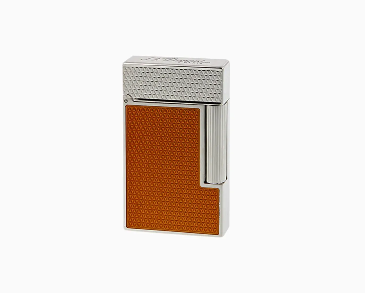 S.T. Dupont Ligne 2 Bright Orange Lacquer Guilloche Lighter