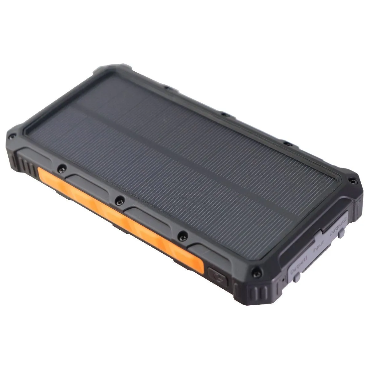 ToughTested 10,000mAh Portable Solar Charging USB-C Power Bank - Black/Orange