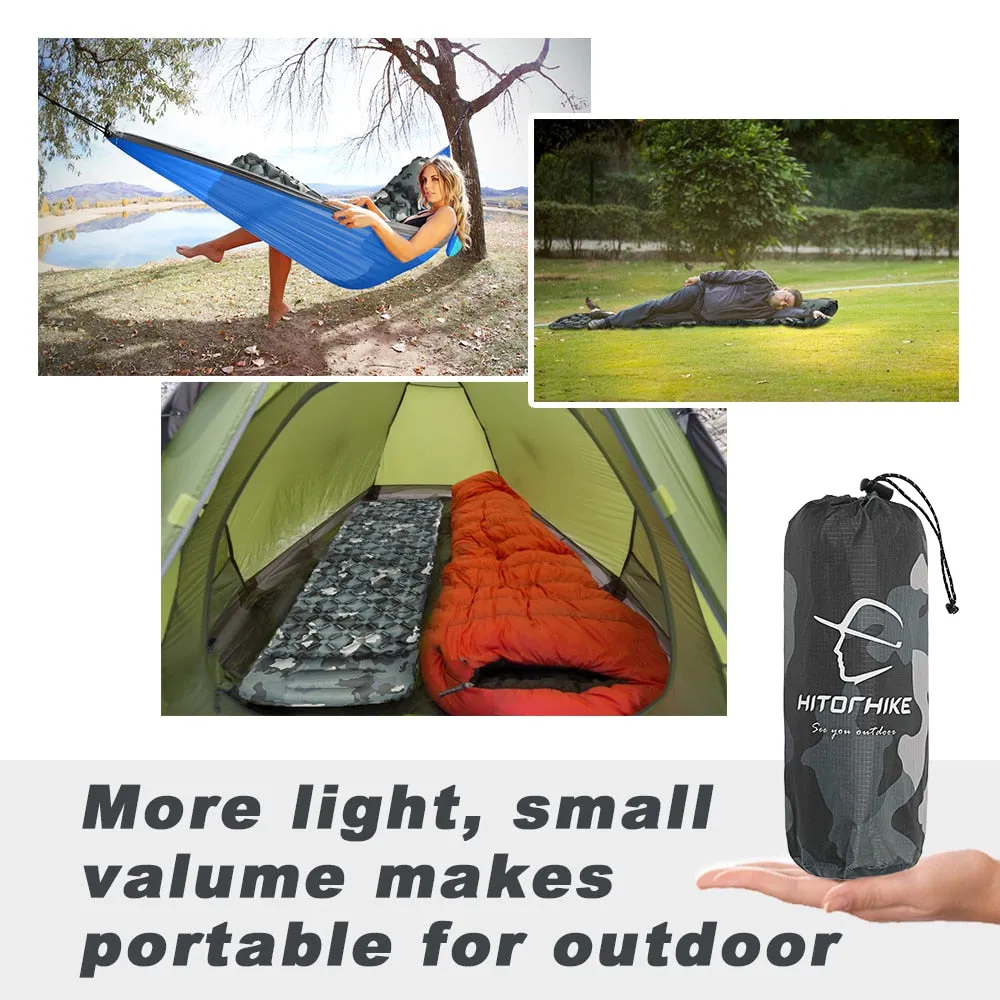 Ultralight Portable Inflatable Camping Mattress With Pillow For Outdoor Sleeping