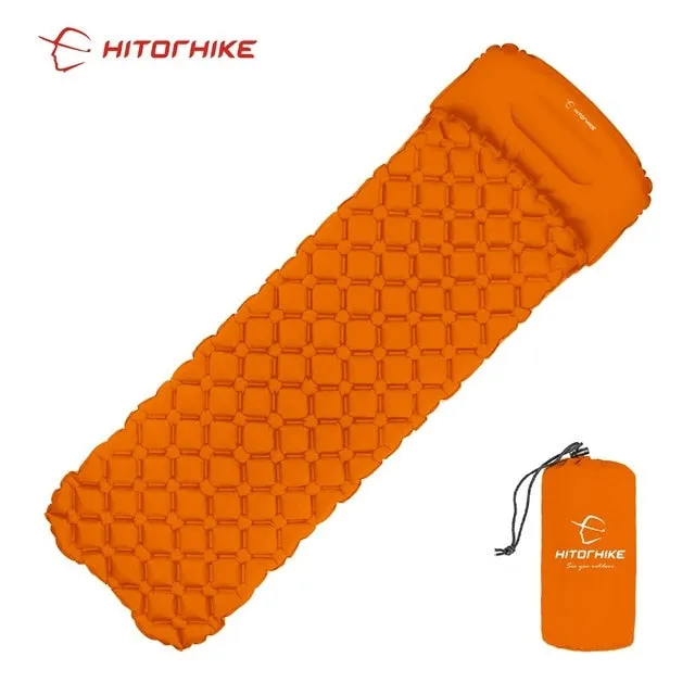 Ultralight Portable Inflatable Camping Mattress With Pillow For Outdoor Sleeping